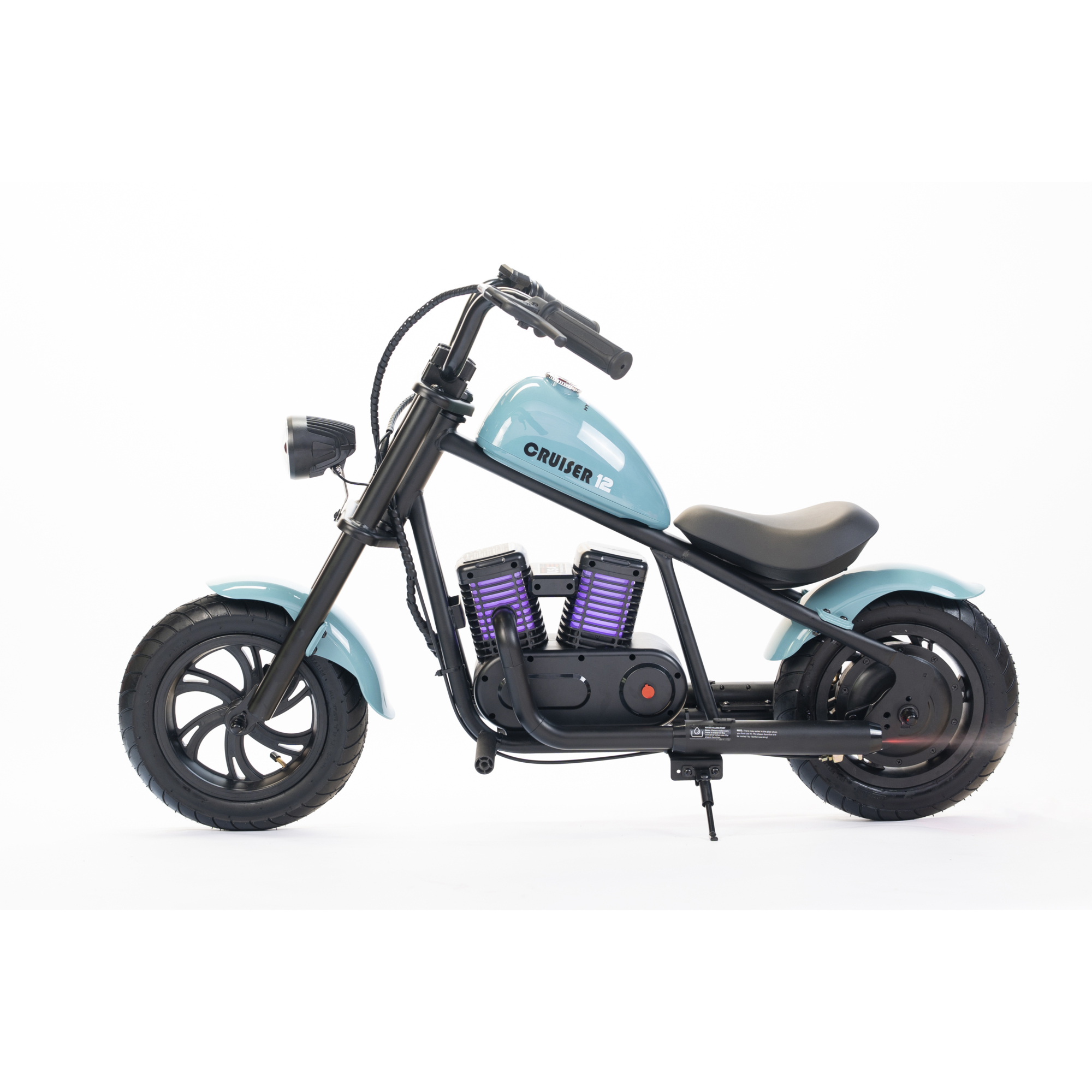 HYPER GOGO, Electric Motorcycle Kid Cruiser 12 Plus ebike, Max. Speed 10 MPH, Weight Capacity 145 lb, Model# EL-MB03P BLUE